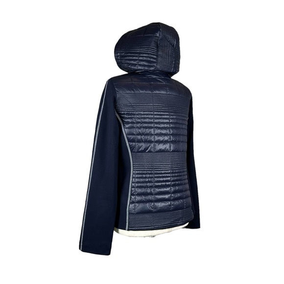 I'CONA Women's Size 10 Athleisure Hooded Jacket Navy Zip Sporty NWT - Picture 6 of 17